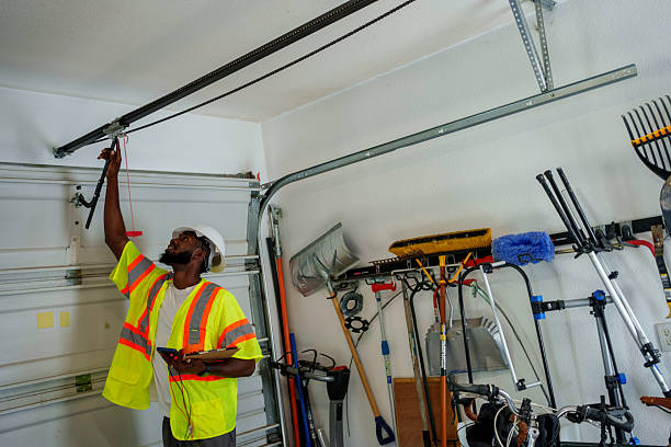 Professional Garage Door Panel Replacement technician working in Commerce, CA